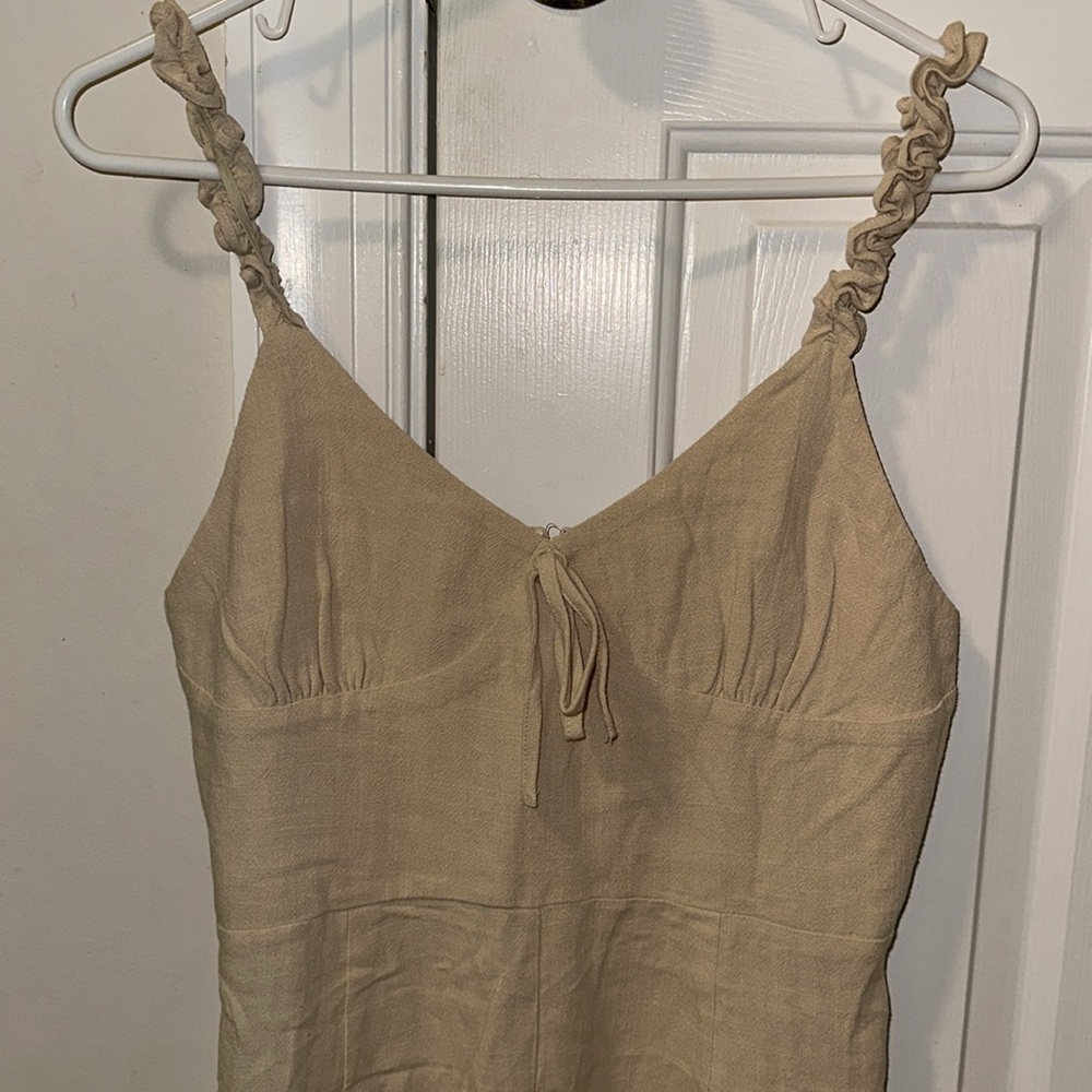 Fashion Nova linen tie front romper